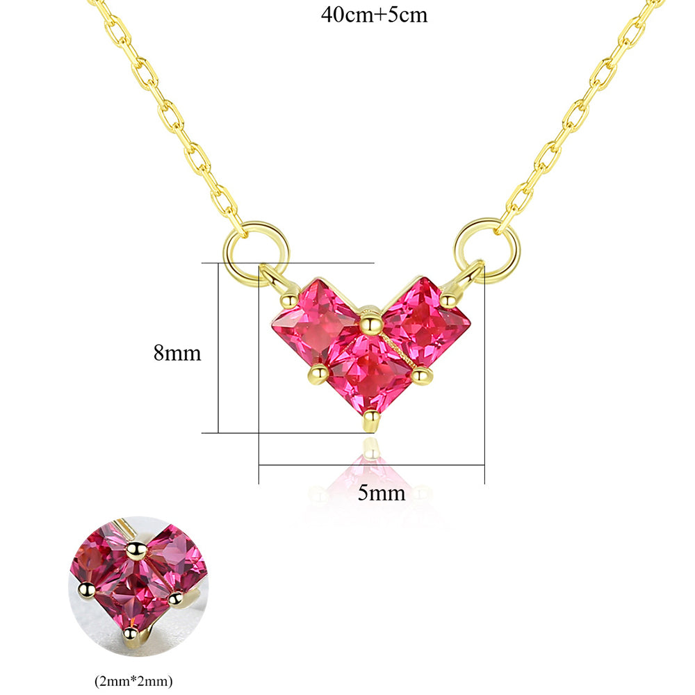 925 Sterling Silver Drop Zircon Necklace Fashion Jewelry Gift for Women Girls