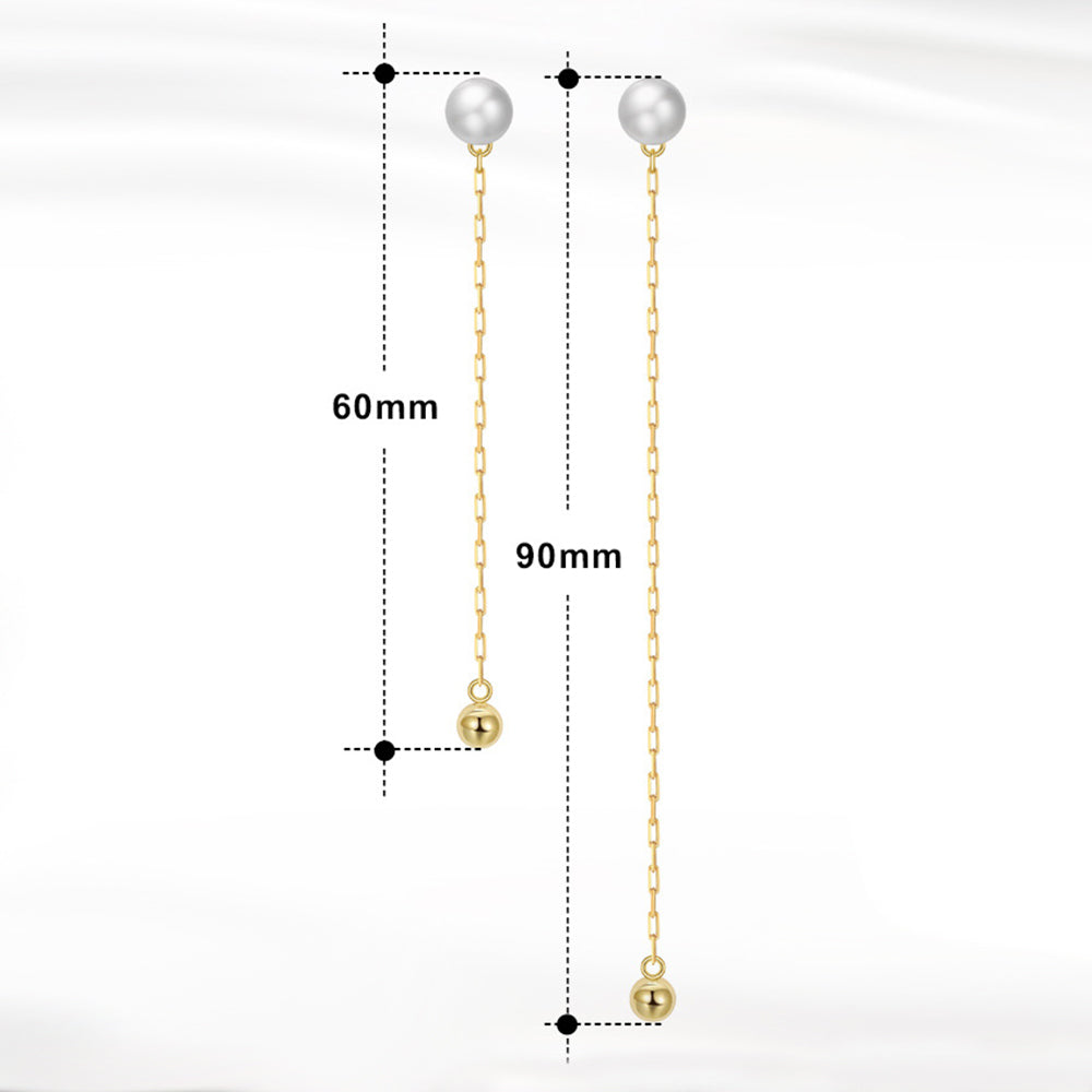 925 Sterling Silver Natural Pearl Earrings Fashion Jewelry Gift for Women Girl
