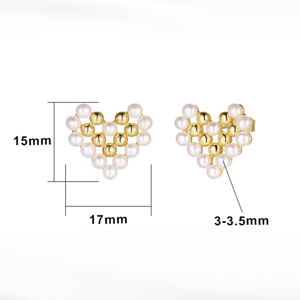 925 Sterling Silver Natural Pearl Earrings Fashion Jewelry Gift for Women Girl
