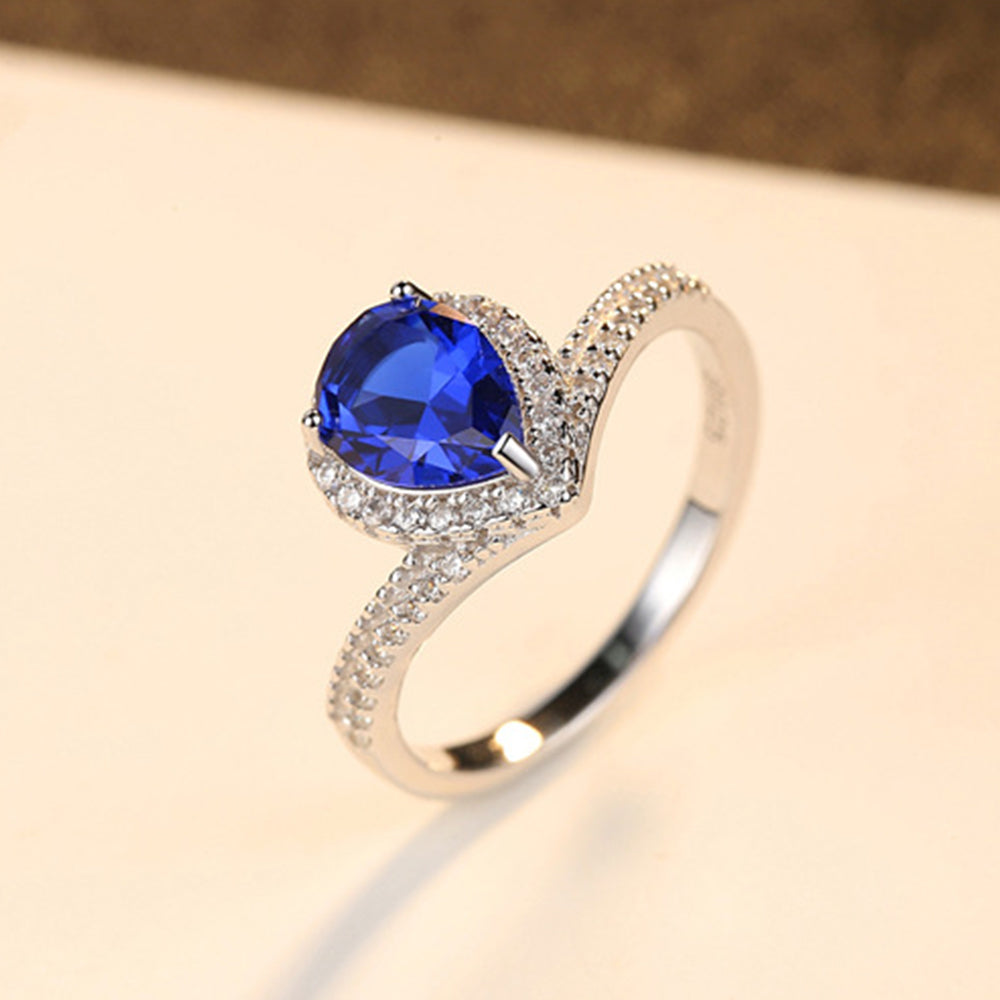 925 Sterling Silver Zircon Ring Fashion Jewelry Gift for Women Girls