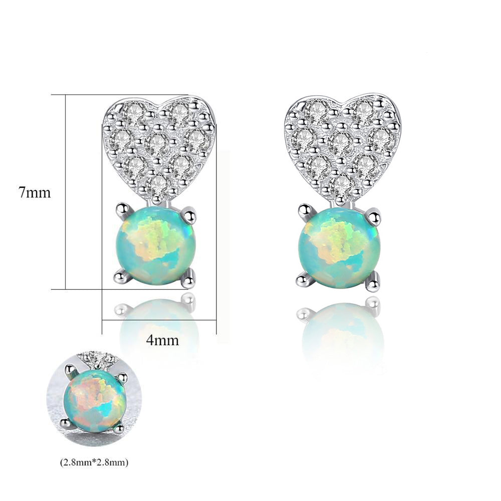 925 Sterling Silver Heart Earrings Fashion Jewelry Gift for Women Girls