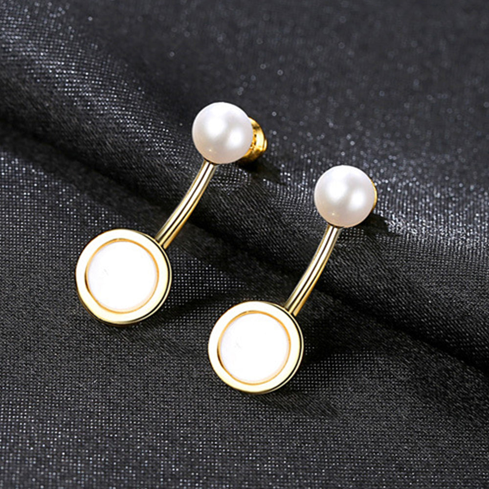 925 Sterling Silver Natural Pearl Drop Earrings Fashion Jewelry Gift for Women Girls