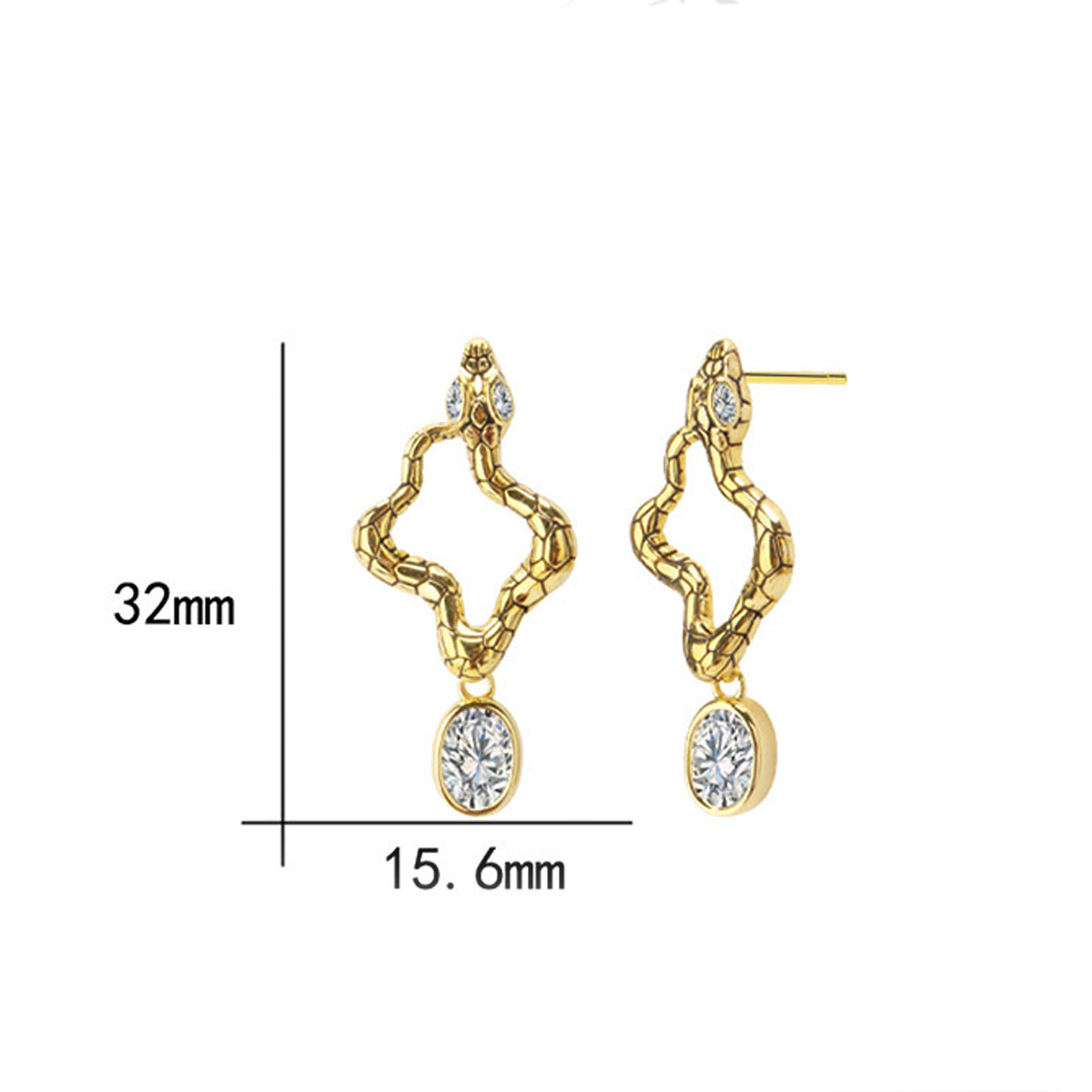 Copper With Gold Plated Fashion Jewelry Earrings