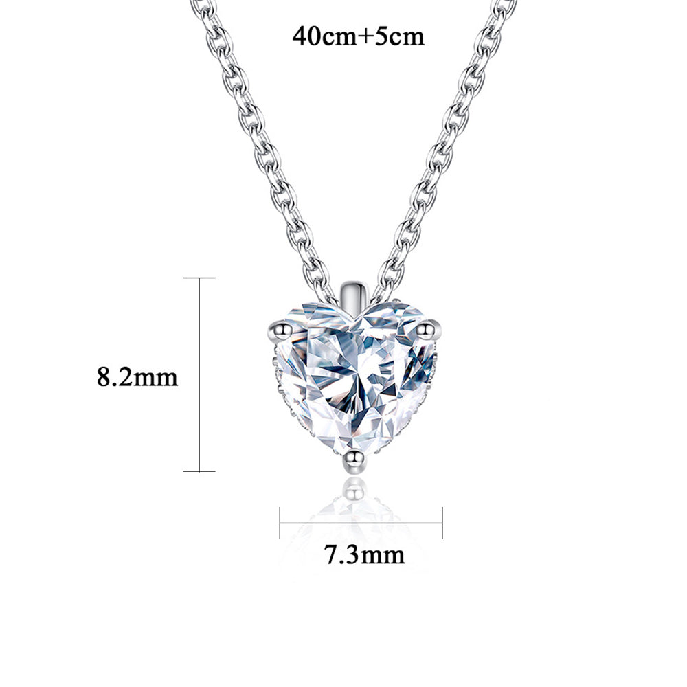 925 Sterling Silver Heart Necklace Fashion Jewelry Gift for Women Girls