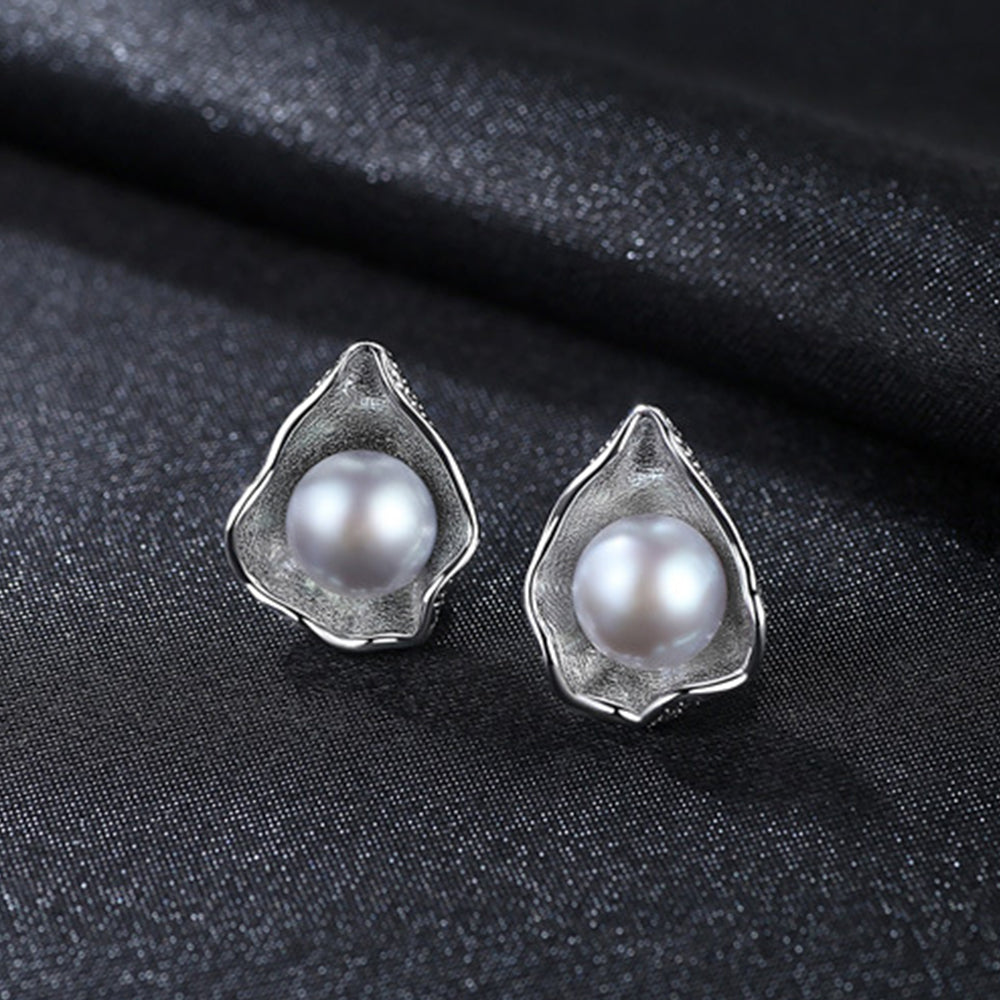 925 Sterling Silver Natural Pearl Drop Earrings Fashion Jewelry Gift for Women Girls