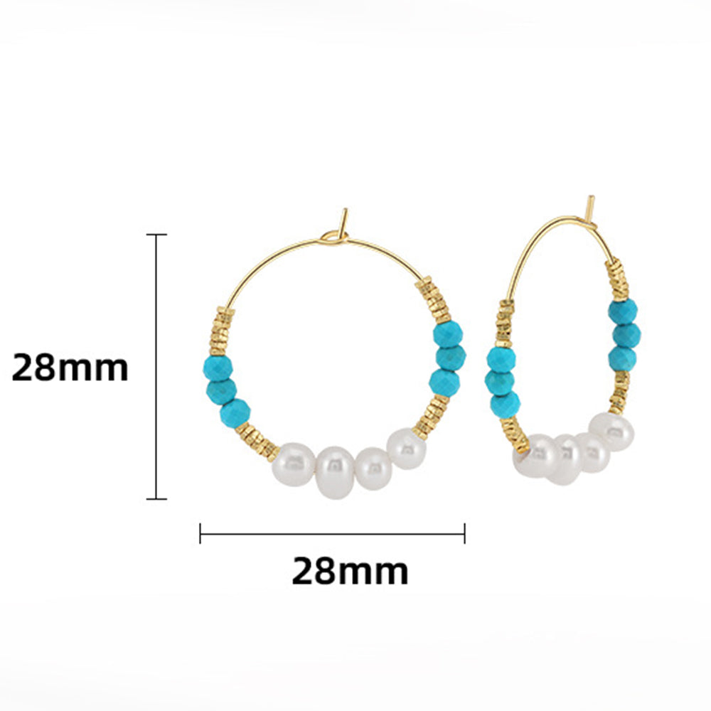 925 Sterling Silver Natural Pearl Earrings Fashion Jewelry Gift for Women Girl
