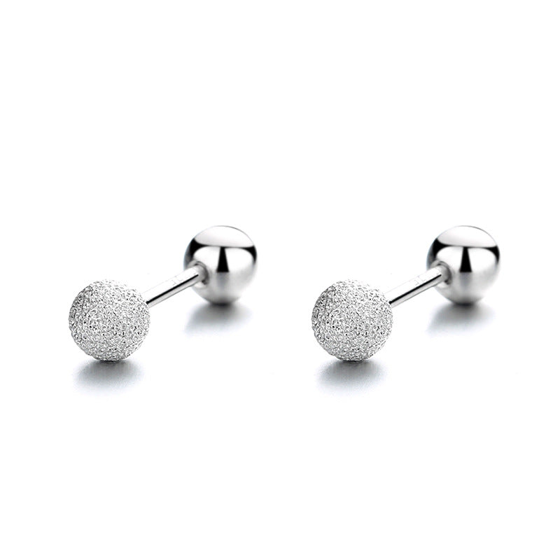925 Sterling Silver Ball Screwed Earrings