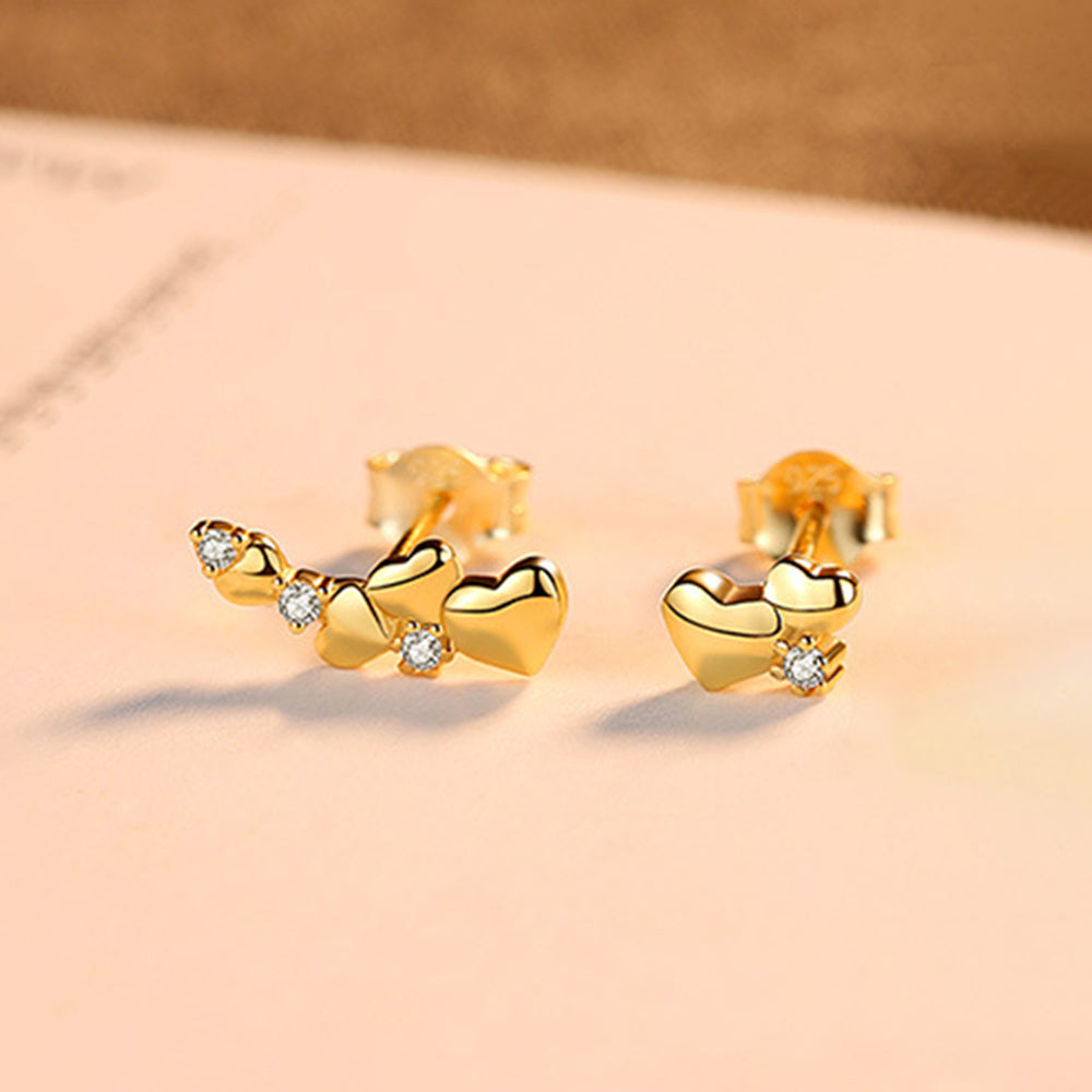 925 Sterling Silver Heart Earrings Fashion Jewelry Gift for Women Girls