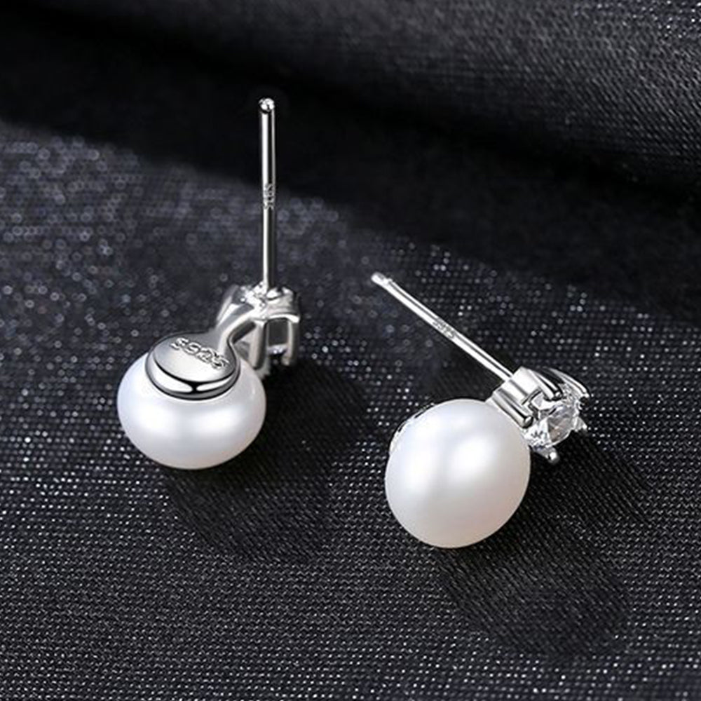 925 Sterling Silver Natural Pearl Drop Earrings Fashion Jewelry Gift for Women Girls