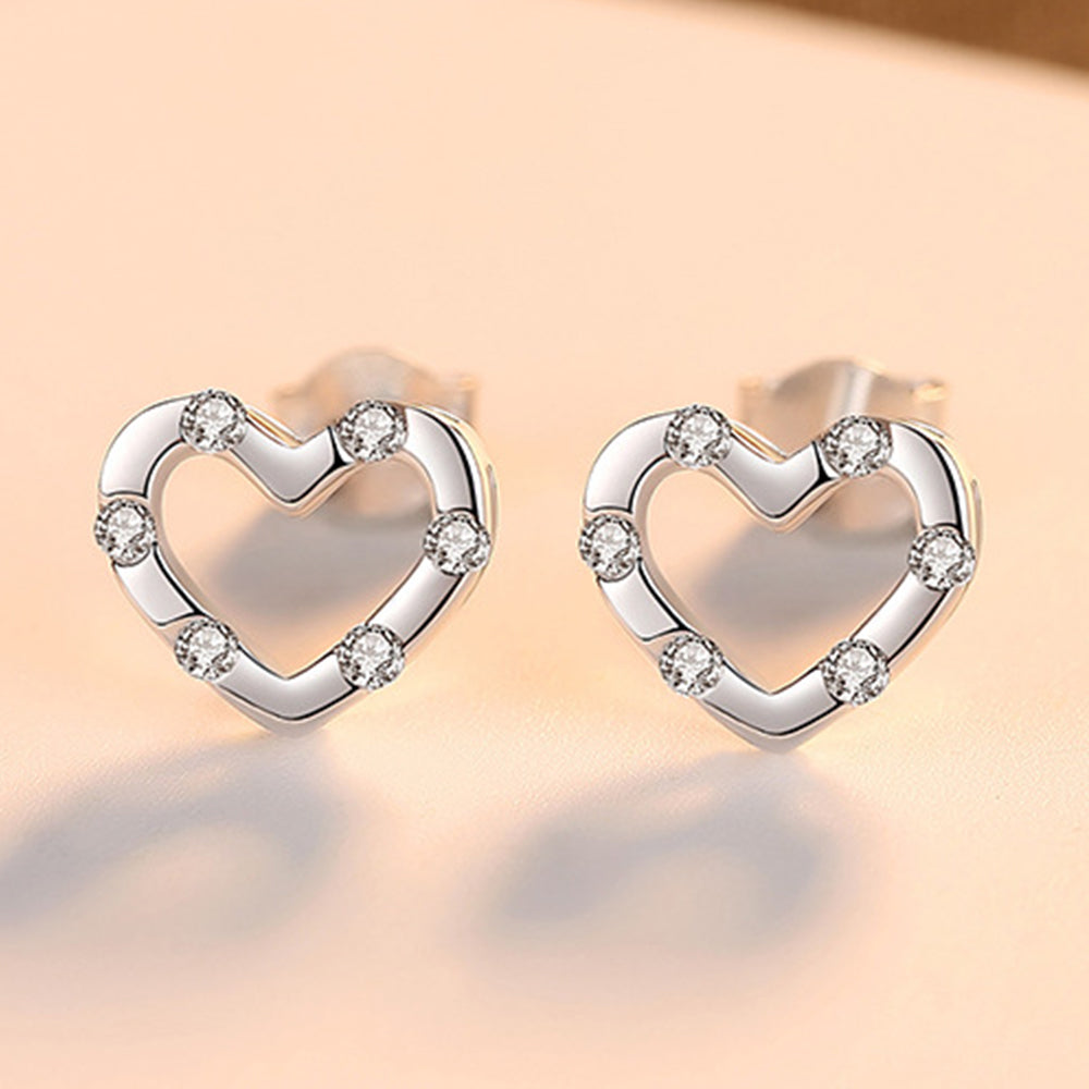 925 Sterling Silver Heart Earrings Fashion Jewelry Gift for Women Girls