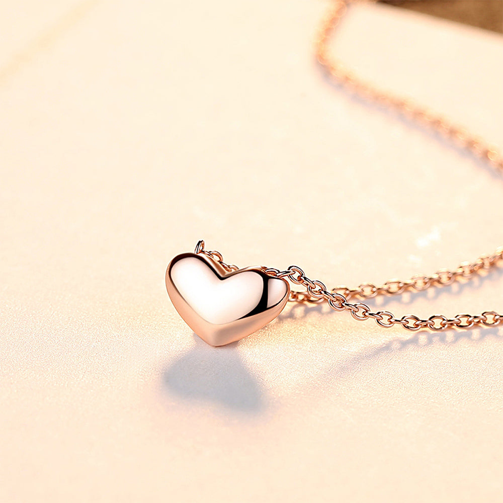 925 Sterling Silver Heart Necklace Fashion Jewelry Gift for Women Girls