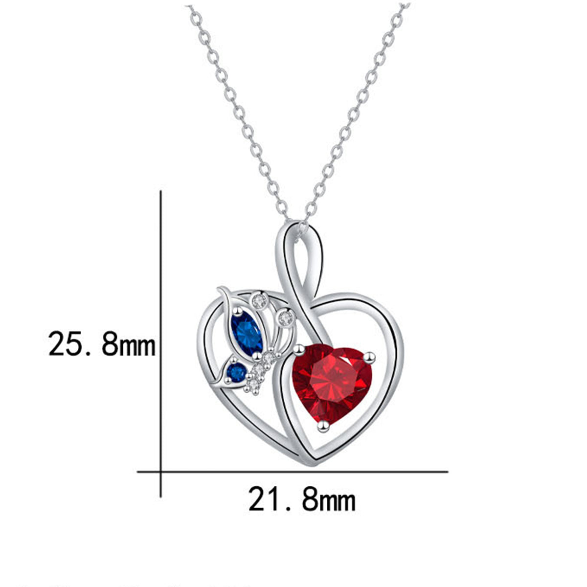 Copper With Silver Plated Heart Pendant Necklace