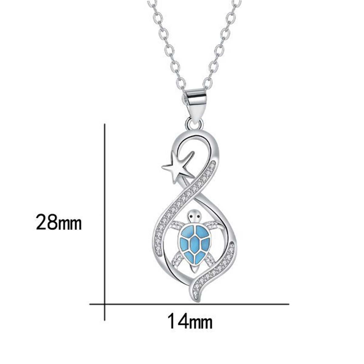 Copper With Silver Plated Turtle Pendant Necklace