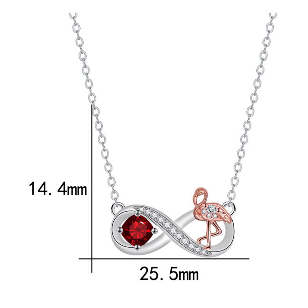 Copper With Silver/Rosegold Plated Infinity Pendant Necklace