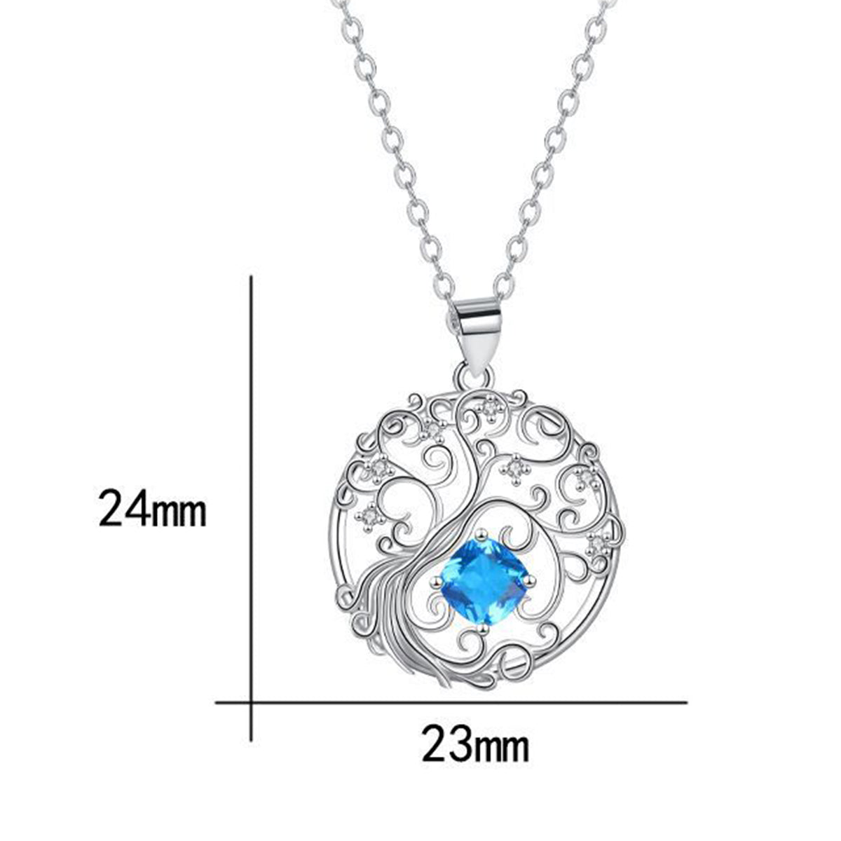 Copper With Silver Plated Tree of Life Pendant Necklace