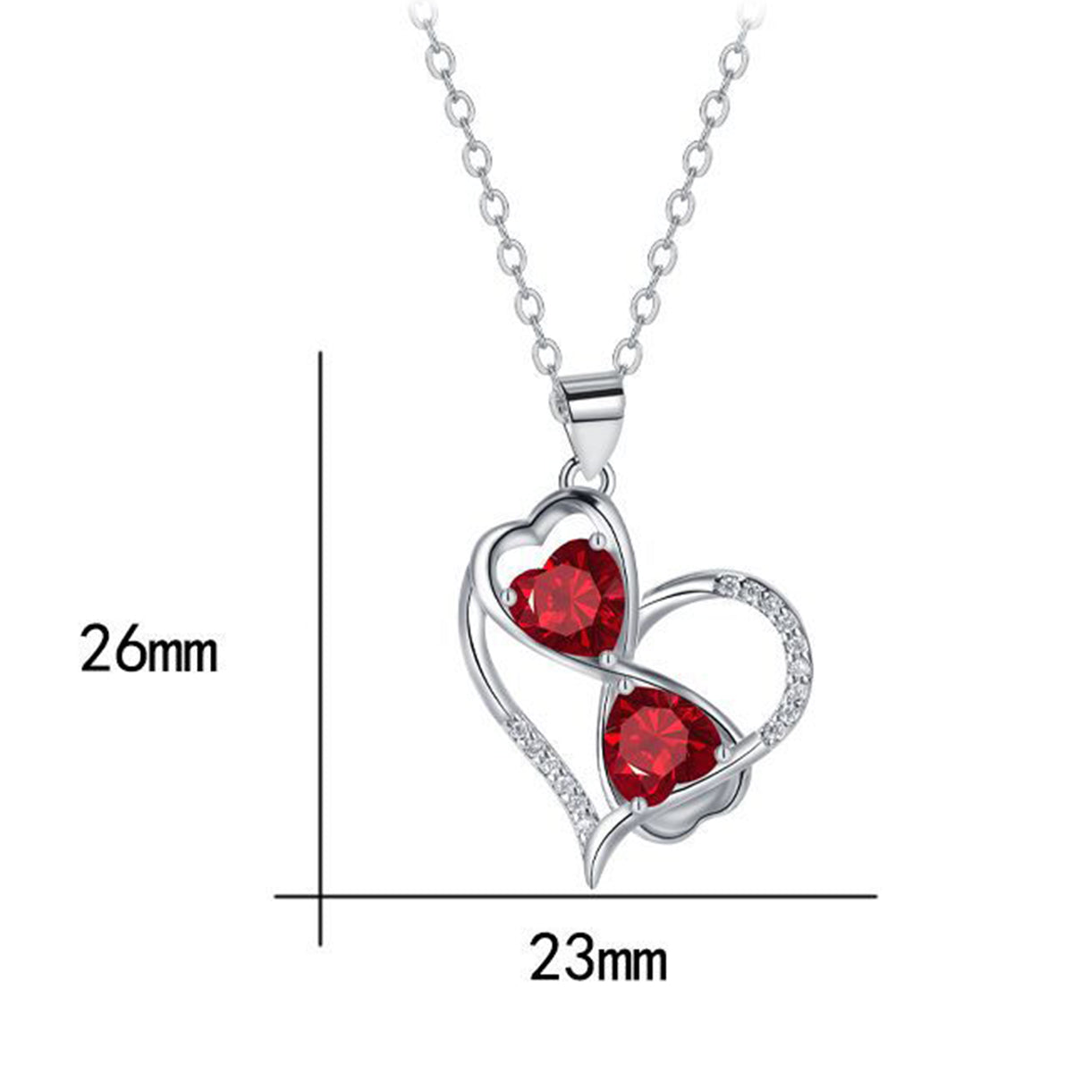 Copper With Silver Plated Heart Pendant Necklace