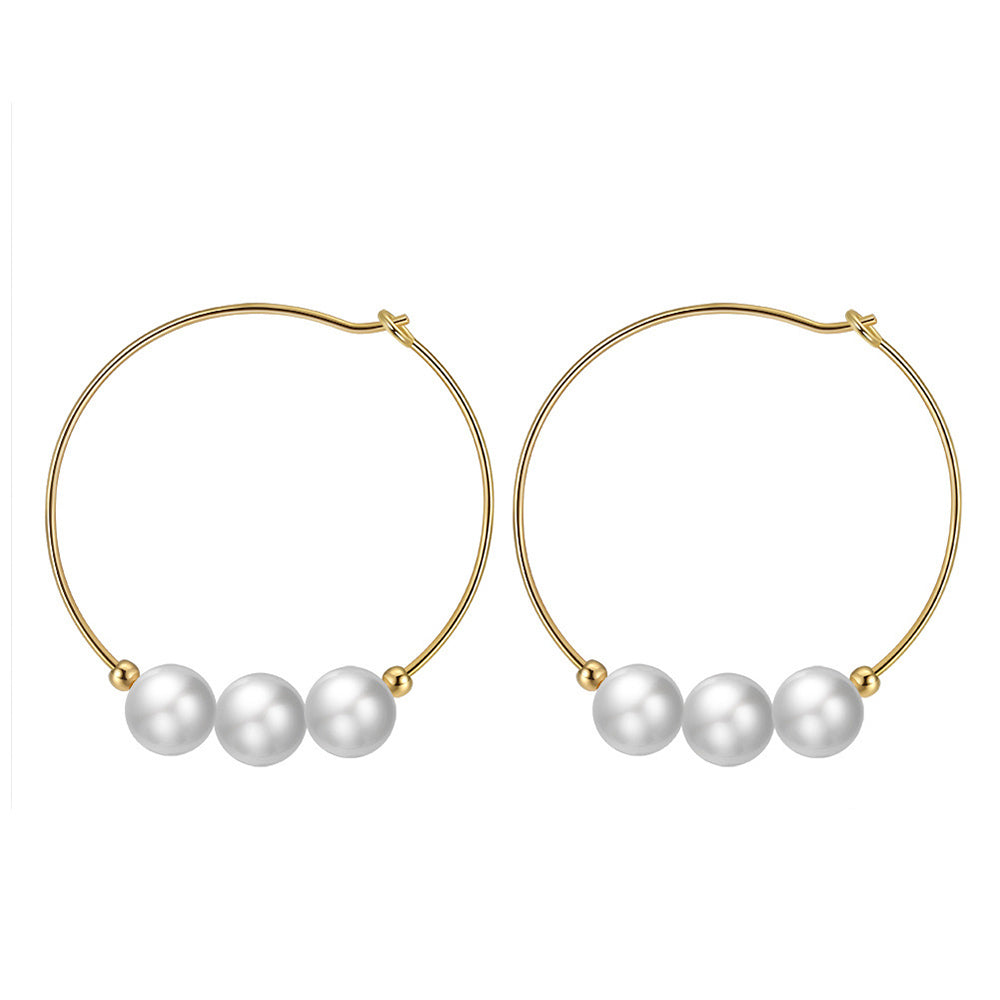 925 Sterling Silver Natural Pearl Earrings Fashion Jewelry Gift for Women Girl