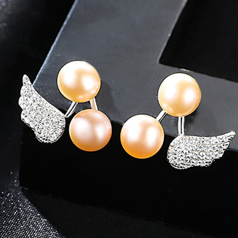 925 Sterling Silver Natural Pearl Drop Earrings Fashion Jewelry Gift for Women Girls