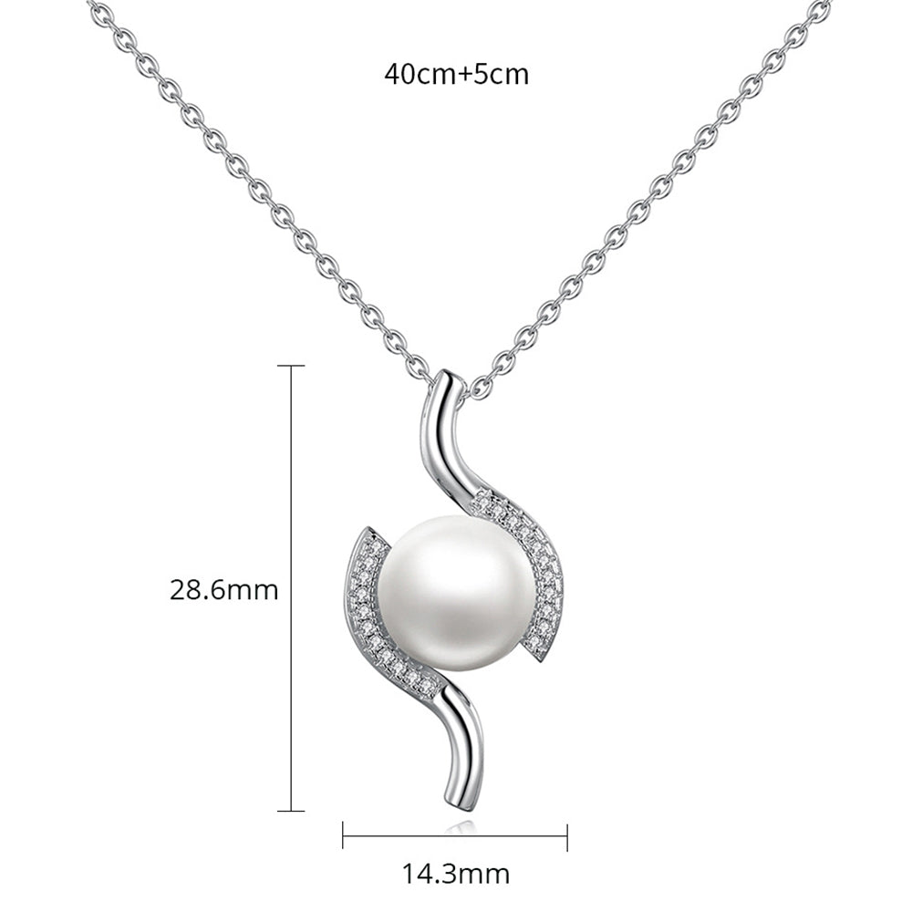 925 Sterling Silver Natural Pearl Drop Necklace Fashion Jewelry Gift for Women Girls