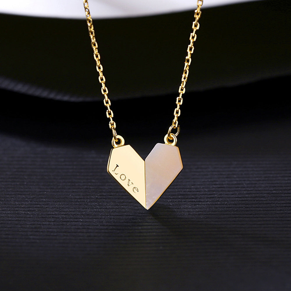 925 Sterling Silver Heart Necklace Fashion Jewelry Gift for Women Girls