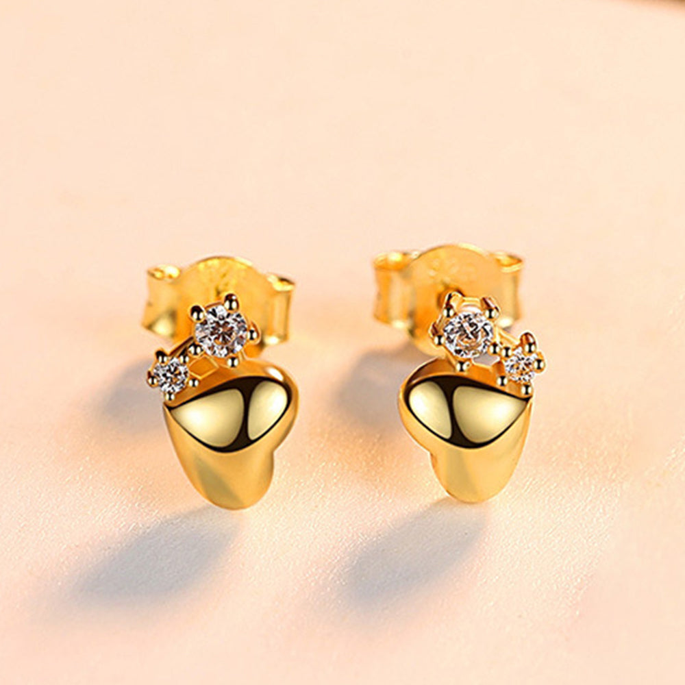 925 Sterling Silver Heart Earrings Fashion Jewelry Gift for Women Girls
