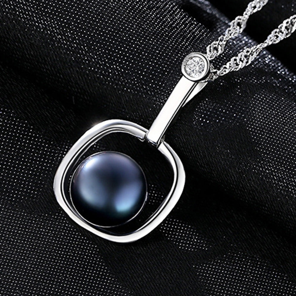 925 Sterling Silver Natural Pearl Drop Necklace Fashion Jewelry Gift for Women Girls