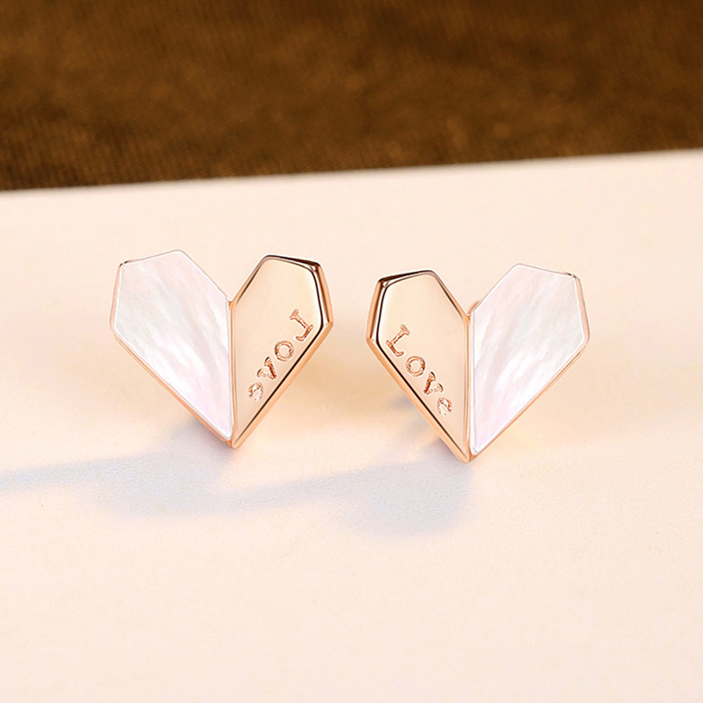 925 Sterling Silver Heart Earrings Fashion Jewelry Gift for Women Girls