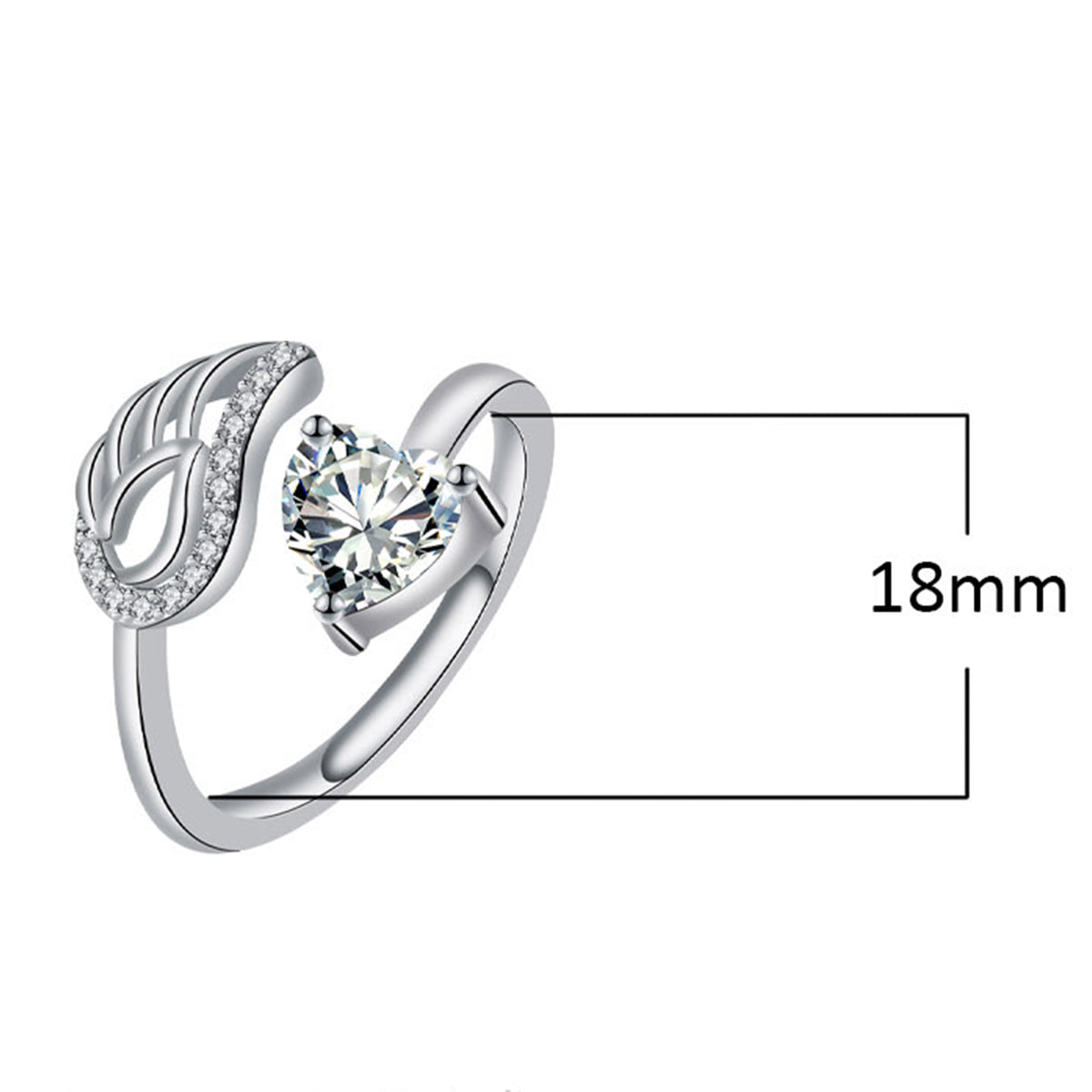 Copper With Silver Plated Wing Fashion Ring