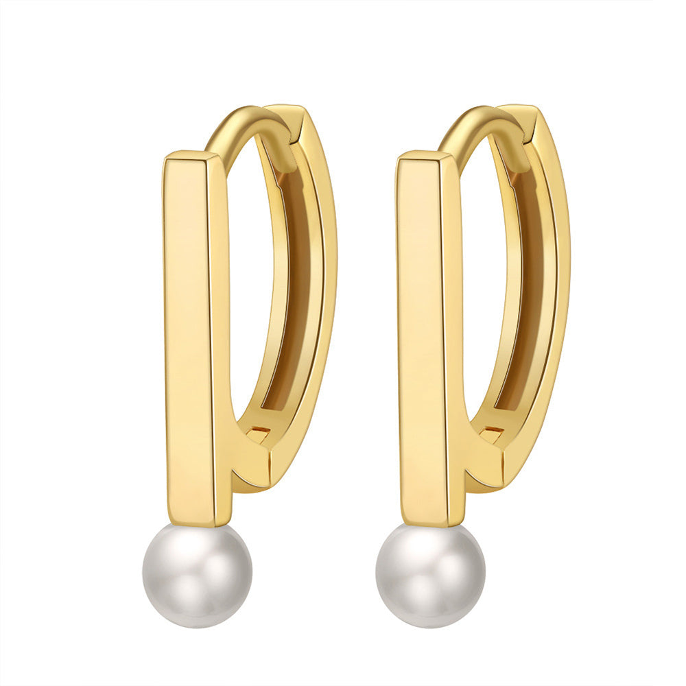 Pendientes de perlas naturales de plata de ley 925, joyería de moda, regalo para mujeres y niñas.