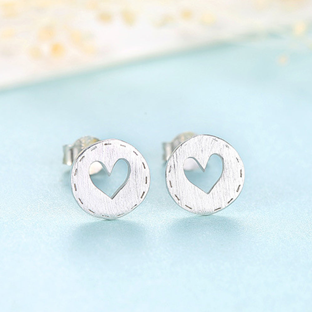 925 Sterling Silver Heart Earrings Fashion Jewelry Gift for Women Girls