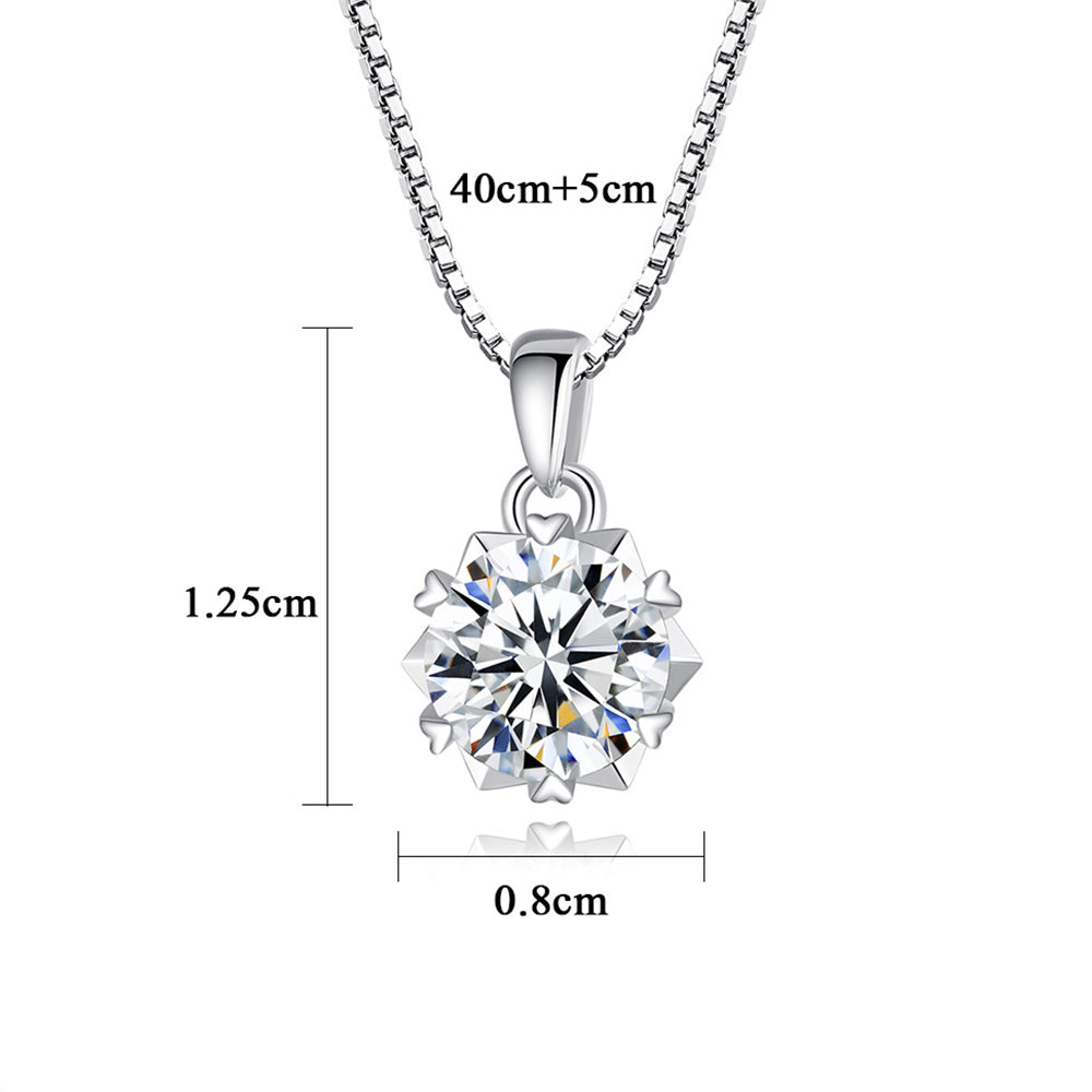 925 Sterling Silver Zircon Necklace Fashion Jewelry Gift for Women Girls