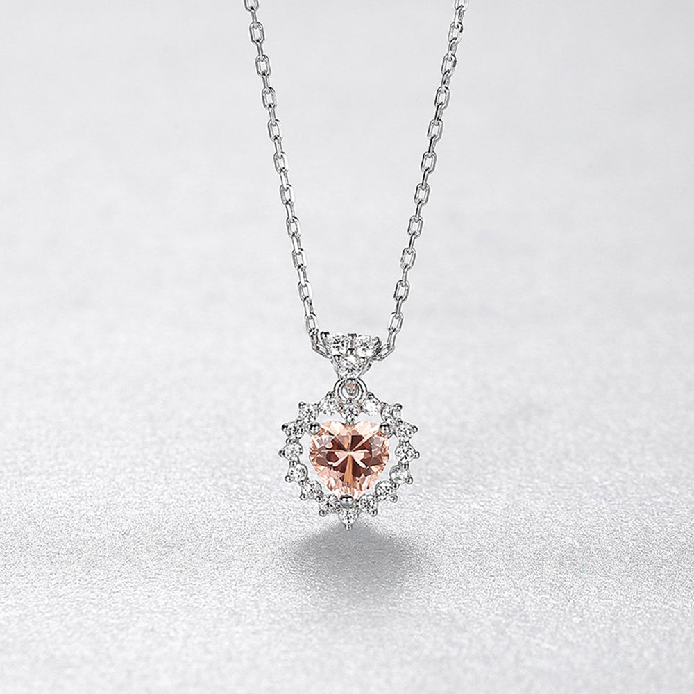 925 Sterling Silver Drop Zircon Necklace Fashion Jewelry Gift for Women Girls