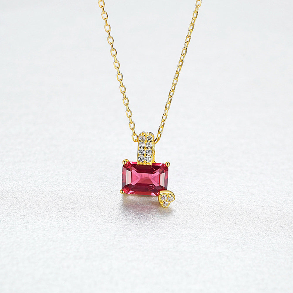 925 Sterling Silver Drop Zircon Necklace Fashion Jewelry Gift for Women Girls