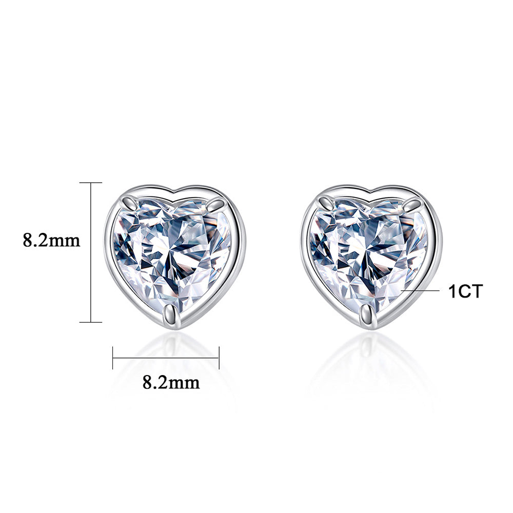 925 Sterling Silver Heart Earrings Fashion Jewelry Gift for Women Girls