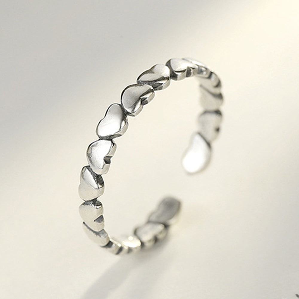 925 Sterling Silver Heart Ring Fashion Jewelry Gift for Women Girls