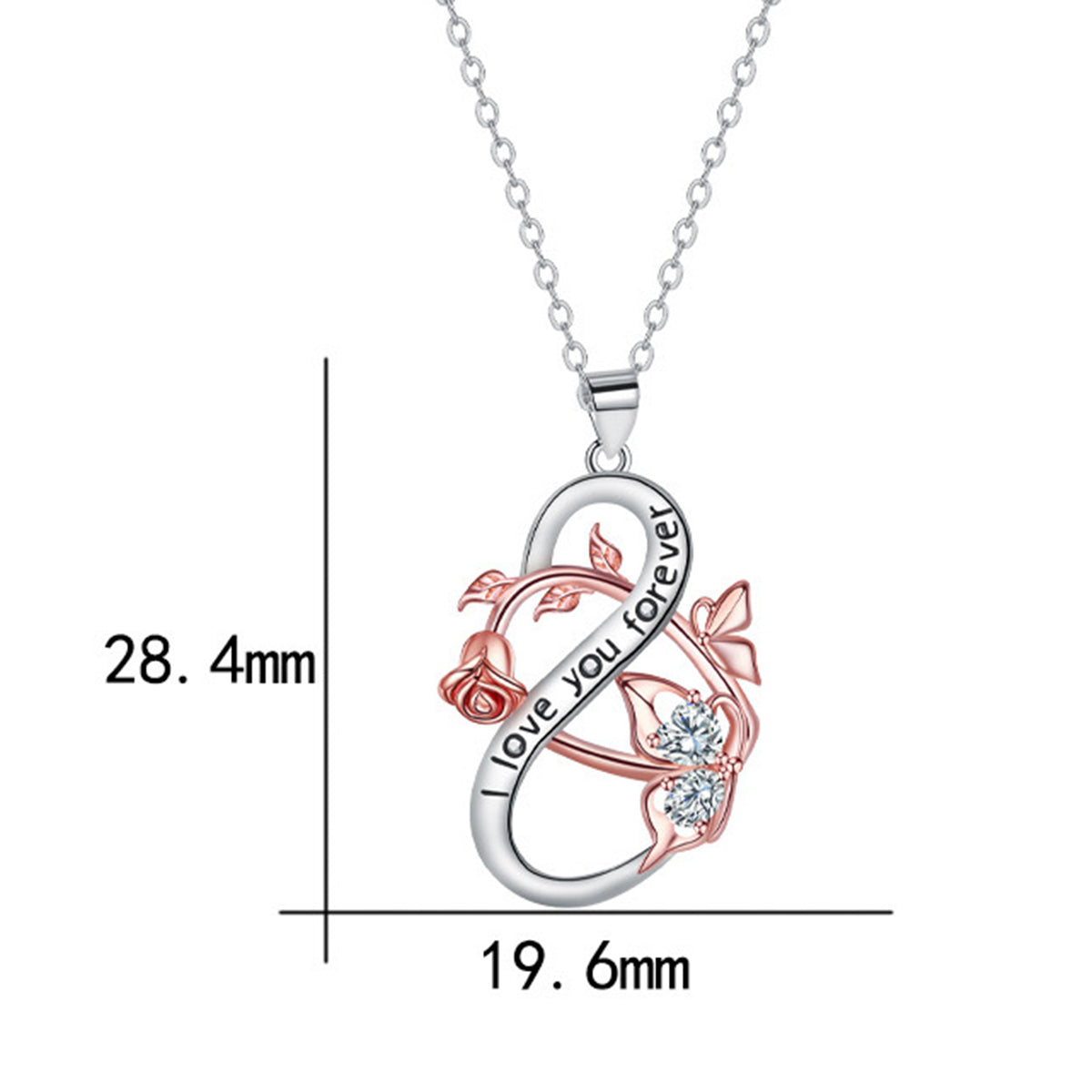 Copper With Silver/Rosegold Plated Flower Pendant Necklace
