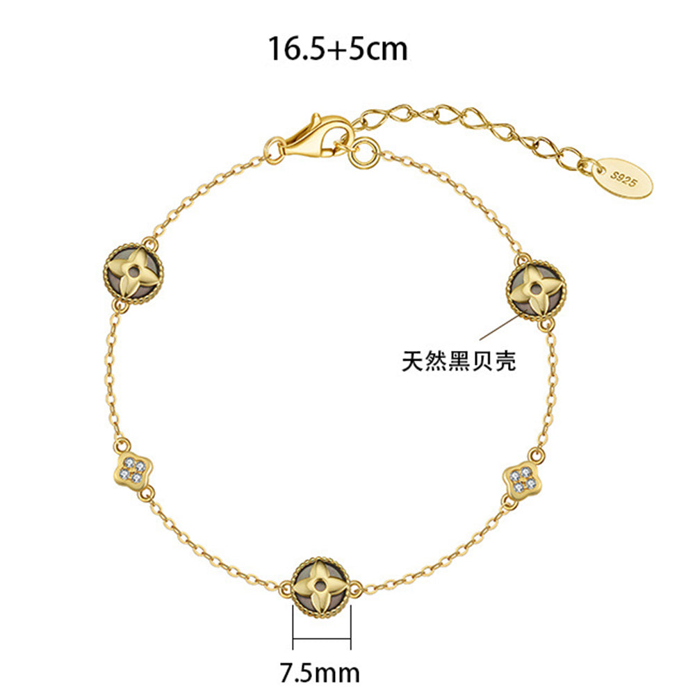 925 Sterling Silver Pearl Bracelet Fashion Jewelry Gift for Women Girls