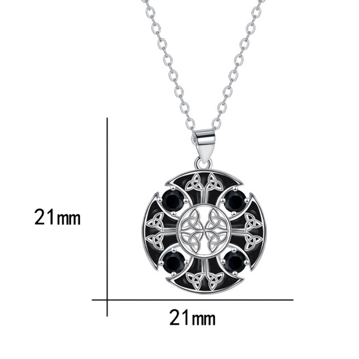 Copper With Silver Plated Circle Knot Pendant Necklace
