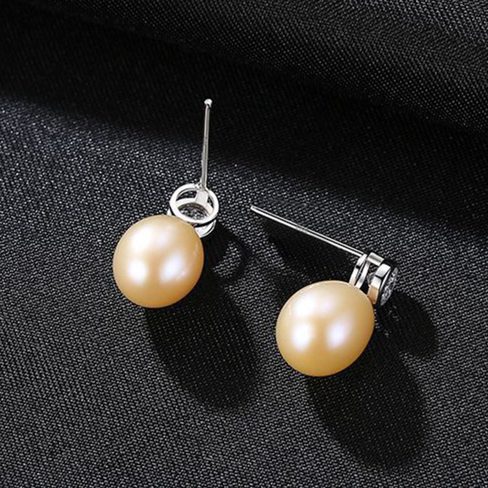 Pendientes colgantes de perla natural de plata de ley 925, joyería de moda, regalo para mujeres y niñas.