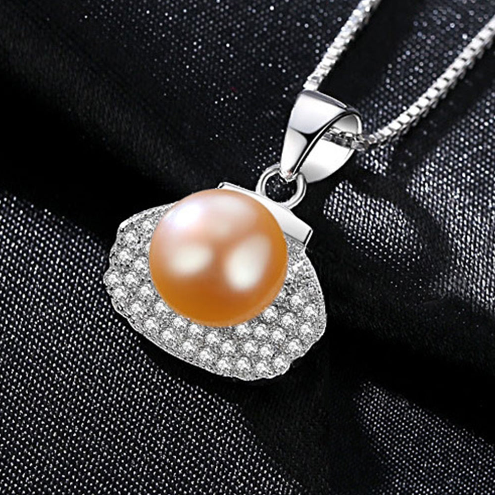 925 Sterling Silver Natural Pearl Drop Necklace Fashion Jewelry Gift for Women Girls