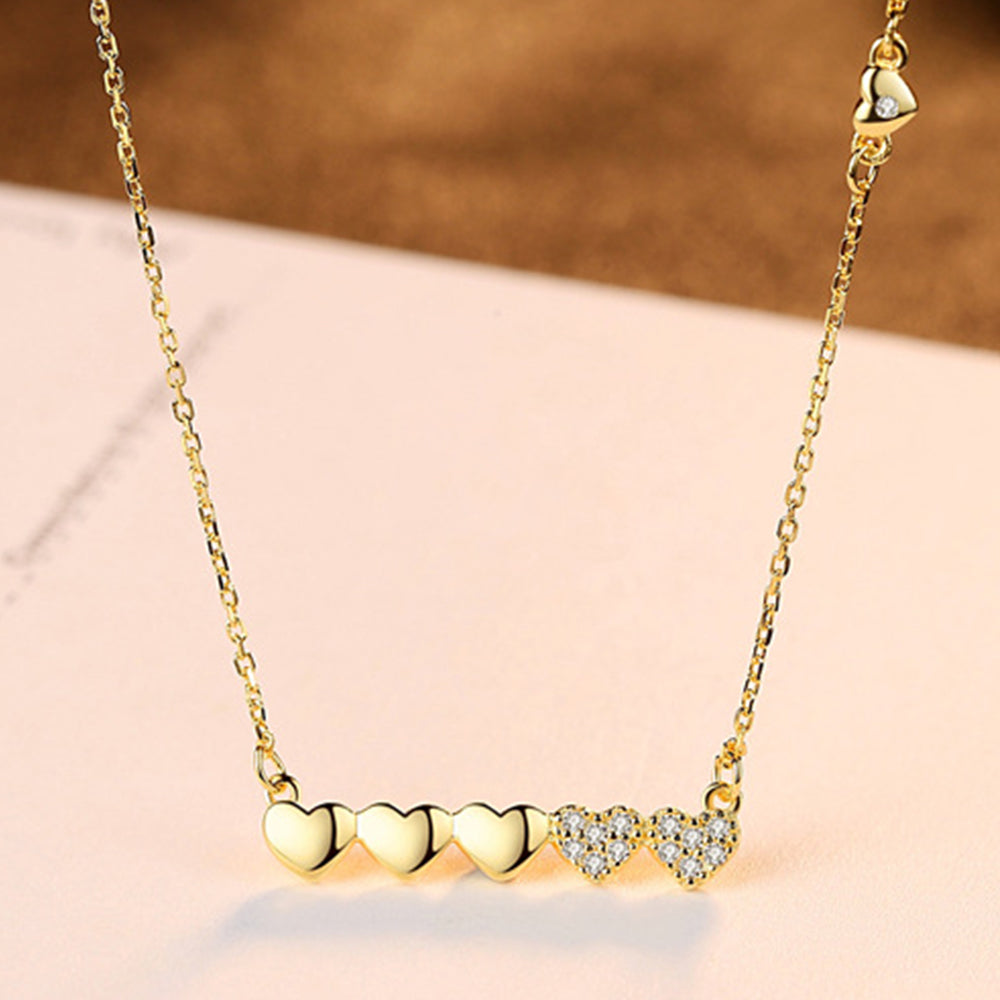 925 Sterling Silver Heart Necklace Fashion Jewelry Gift for Women Girls