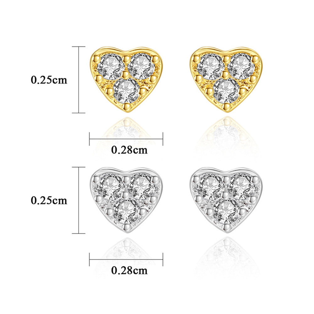 925 Sterling Silver Heart Earrings Fashion Jewelry Gift for Women Girls