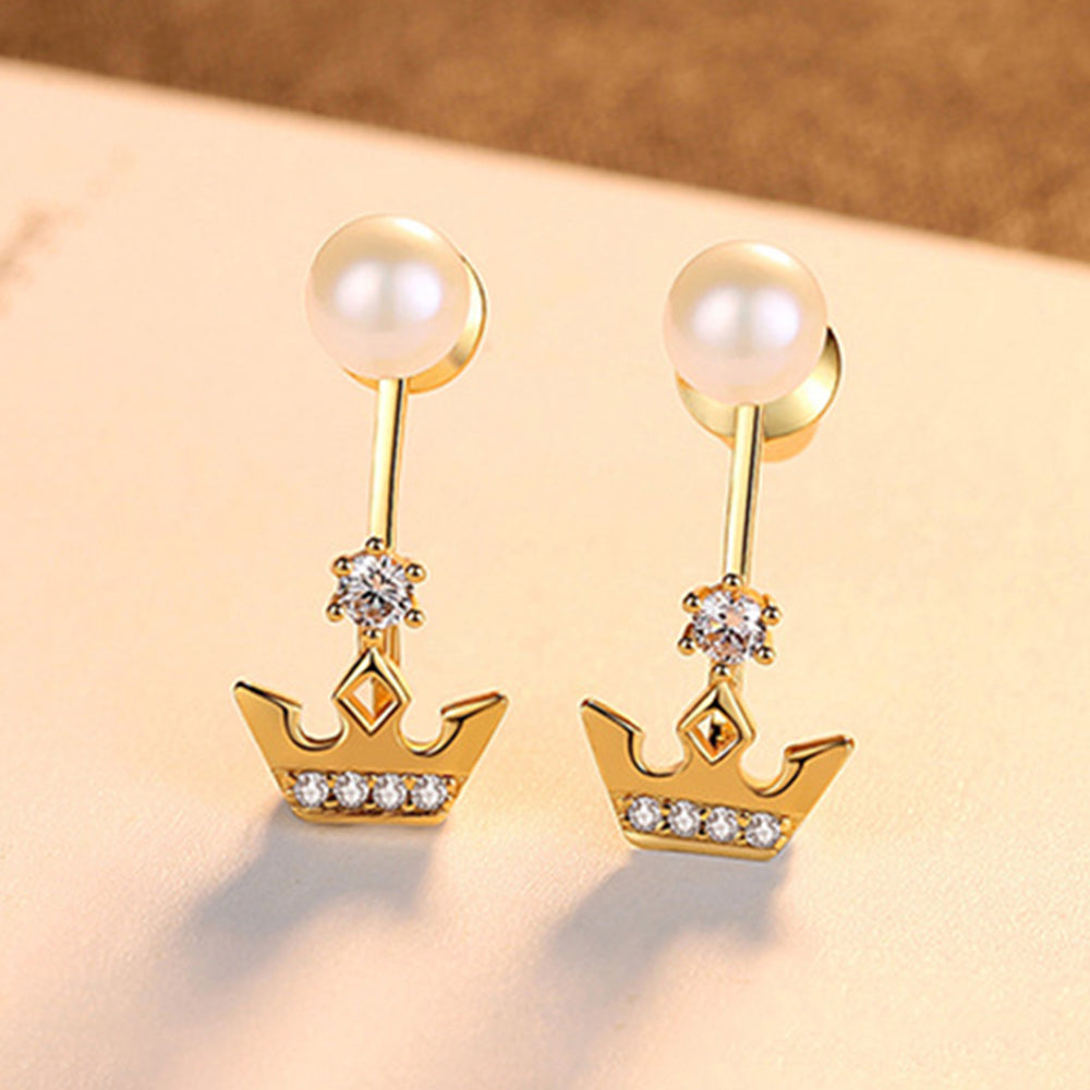 925 Sterling Silver Natural Pearl Drop Earrings Fashion Jewelry Gift for Women Girls