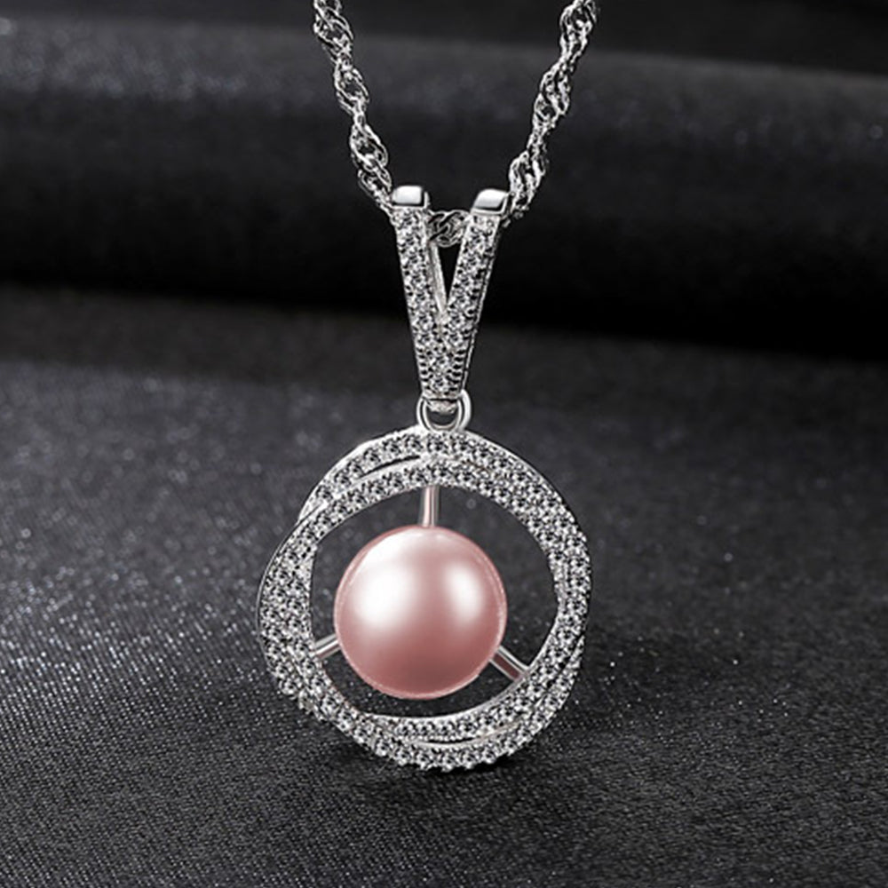 925 Sterling Silver Natural Pearl Drop Necklace Fashion Jewelry Gift for Women Girls