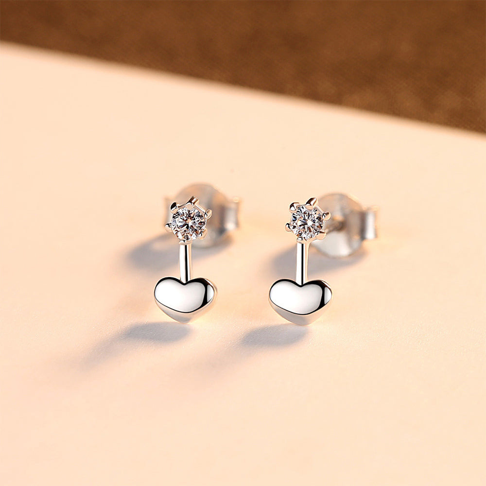 925 Sterling Silver Heart Earrings Fashion Jewelry Gift for Women Girls