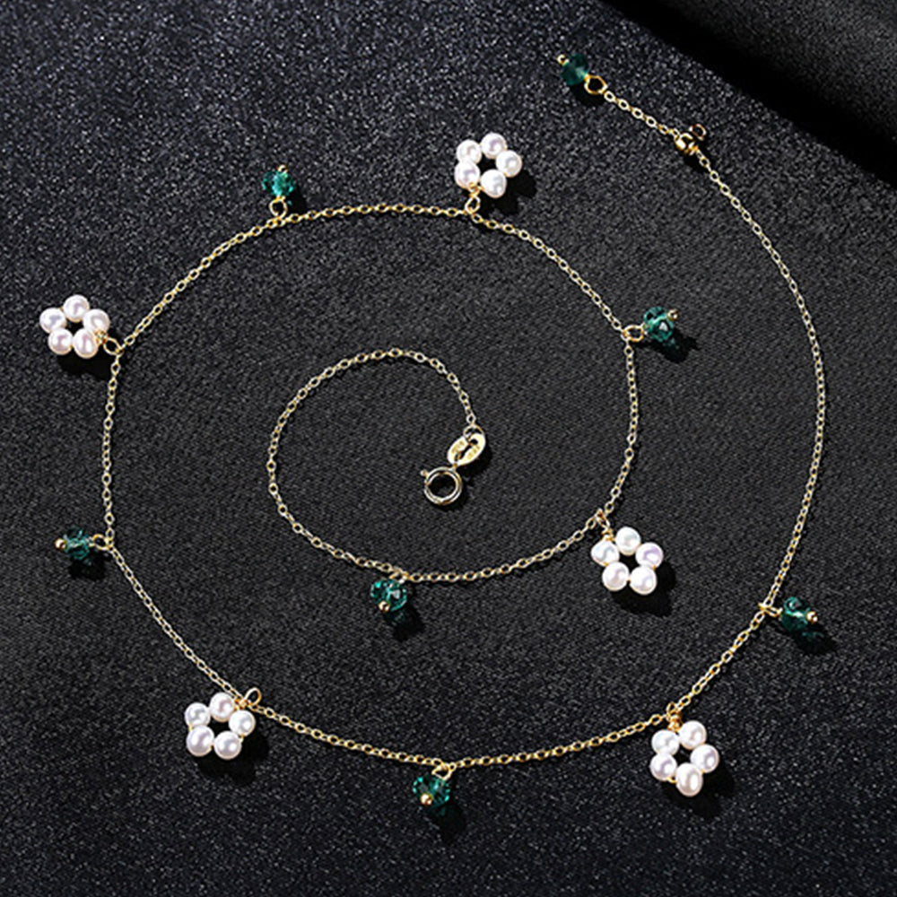 925 Sterling Silver Natural Pearl Drop Necklace Fashion Jewelry Gift for Women Girls