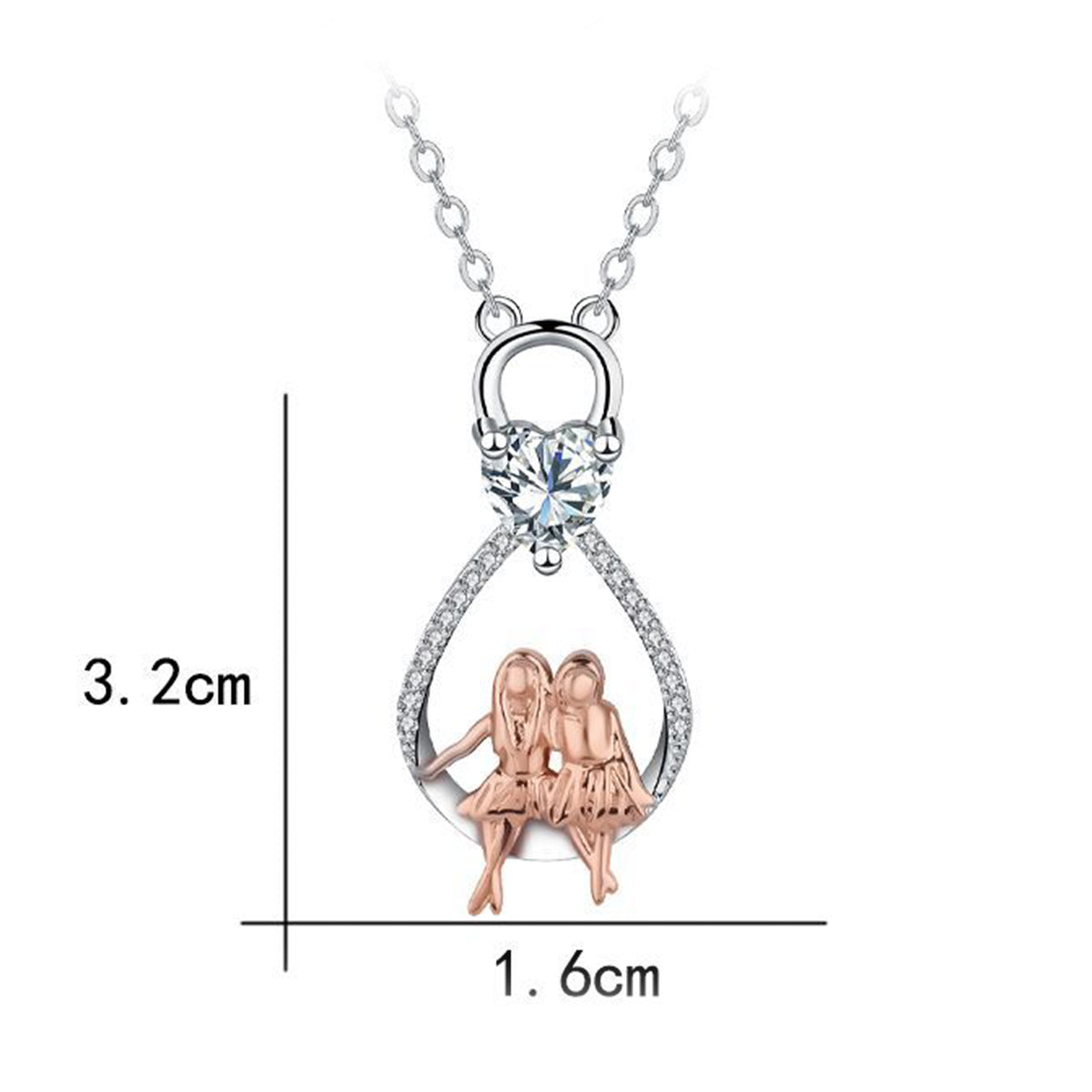 Copper With Silver/Rosegold Plated Infinity Pendant Necklace for Women