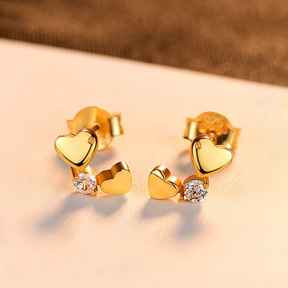 925 Sterling Silver Heart Earrings Fashion Jewelry Gift for Women Girls