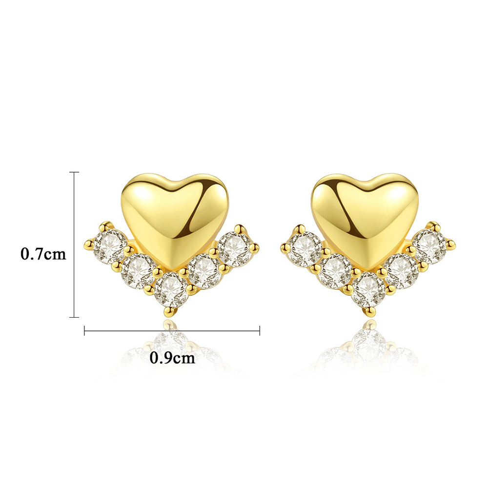925 Sterling Silver Heart Earrings Fashion Jewelry Gift for Women Girls