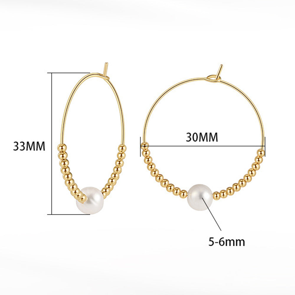 925 Sterling Silver Natural Pearl Earrings Fashion Jewelry Gift for Women Girl